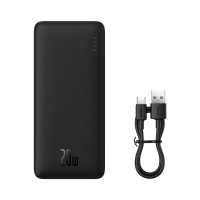14. Baseus Airpow Schnelllade-Powerbank 20W 30000mAh mit USB-C - 30cm USB-C-Kabel - Schwarz