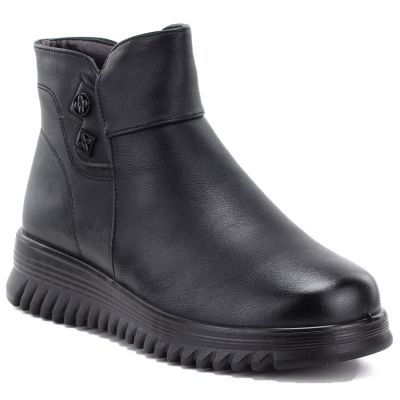 Bequeme Damen-Ankle-Boots mit Keilabsatz, schwarz, Potocki PT16396