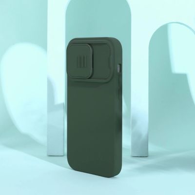 17. Nillkin CamShield Silky Silikonhülle iPhone 14 Pro Max Silikonhülle mit Kameraschutz Blau