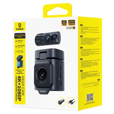 5. Baseus PrimeTrip VD1 Pro Auto-DVR 4K+1080p mit Akku – Schwarz