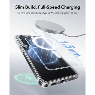7. ESR Classic Hybrid Kickstand MagSafe Hülle für Samsung Galaxy S26+ - Transparent