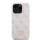 3. Guess Leder 4G Triangle Strass MagSafe Hülle für iPhone 16 Pro Max – Rosa