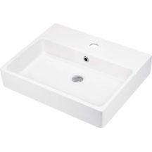 Keramik-Aufsatz-/Wandwaschbecken mit Armaturenplatz – 50 x 40 cm
