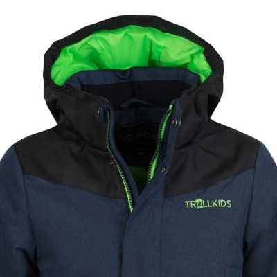 3. Trollkids Kinder Norefjell Jacke für Mädchen/Jungen, wasserdicht, Marineblau (132-100)