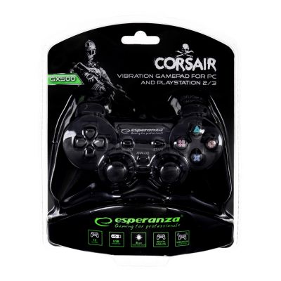 2. Esperanza EG106 Gamepad (PC, PS2, PS3; schwarz)