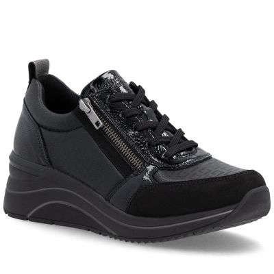Schwarze Damen-Keilsneaker Remonte Rieker D0T22-03