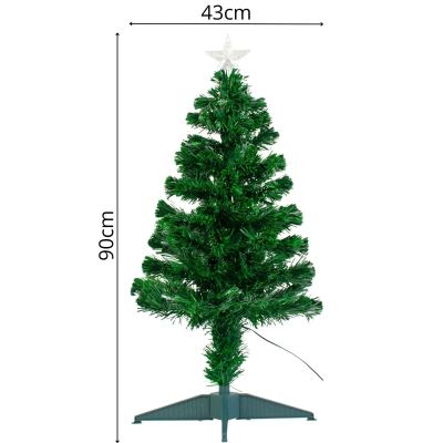 5. Dekorativer Weihnachtsbaum aus Glasfaser, mehrfarbig, 90 cm