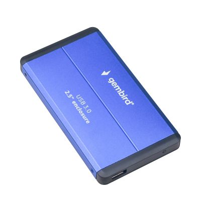 4. GEMBIRD HDD/SSD-Gehäuse, USB 3.0, 2,5" SATA, Aluminium, Blau