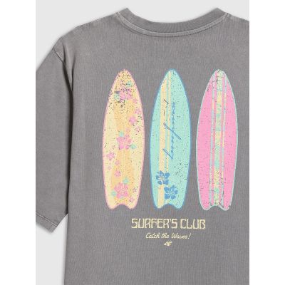 7. Lockeres T-Shirt mit Aufdruck für Mädchen 4F 4FJRSS26TTSHF3980-25S