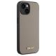 4. DKNY MagSafe iPhone 15 Hülle mit genarbtem Metalllogo – Beige