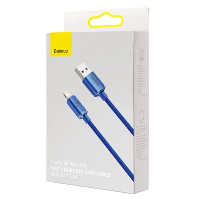 5. Baseus Crystal Shine Series Kabel USB-Kabel für schnelles Aufladen und Datenübertragung USB Typ A - Lightning 2.4A 2m blau (CAJY000103)