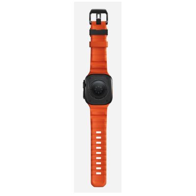 7. Nomad Rocky Point Armband, schwarzes Leder, Titan