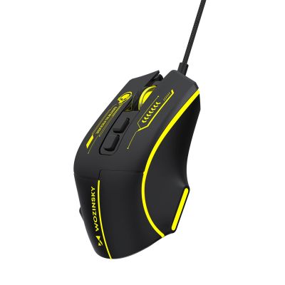 10. Wozinsky WMGK-1181W Kabelgebundene optische Gaming-Maus mit 7200 DPI und Hintergrundbeleuchtung – Schwarz und Gelb
