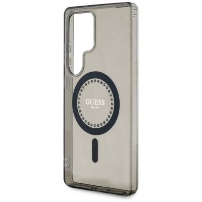 6. Guess Strass-bedruckte MagSafe-Hülle für Samsung Galaxy S25 Ultra, schwarz