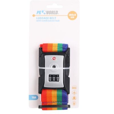 13. Universeller Sicherheitsgurt für Koffer 180x5cm mit Proworld-Code, mehrfarbig