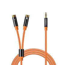 Orico AXRF Audiokabel, 3,5-mm-Klinkenstecker auf 2x Cinch-Buchse, 3 m – orange
