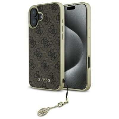 Guess 4G Charms Collection Hülle für iPhone 16 Plus – braun