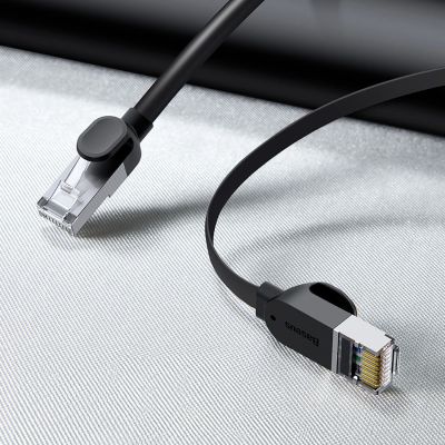 8. Baseus High Speed ​​flaches Ethernet CAT6 RJ45 Netzwerkkabel 1 m – schwarz