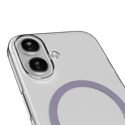 10. Puro Lite Mag TPU+PC-Hülle kompatibel mit MagSafe für iPhone 17 – Transparent mit rosa Ring