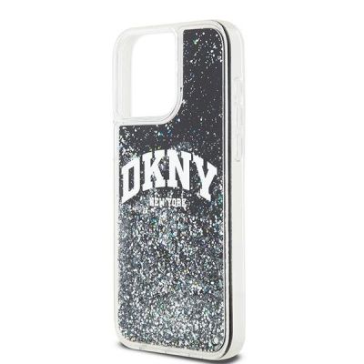 6. DKNY Liquid Glitter Big Logo Hülle für iPhone 14 Pro Max – Schwarz