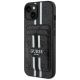 Guess 4G Stripes Case mit Magsafe Wallet für iPhone 15 Schwarz