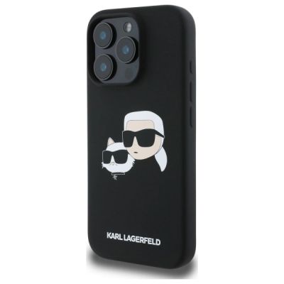 2. Karl Lagerfeld Silikonhülle Heads Print MagSafe für iPhone 16 Pro Max - Schwarz