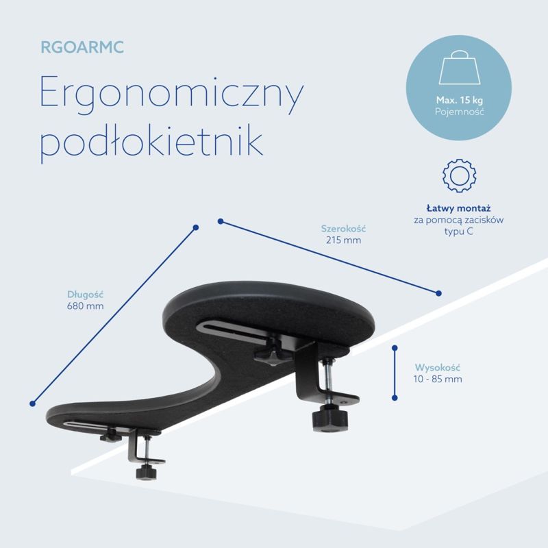 13. R-Go Ergonomische Armlehne Armlehne juodas