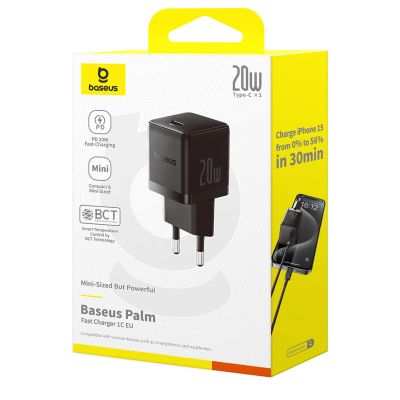6. Baseus Palm 20W USB-C Wandladegerät - Schwarz