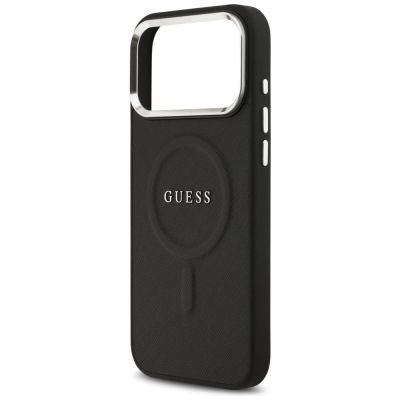 6. Guess Classic Logo MagSafe Hülle für iPhone 17 Pro Max – Schwarz