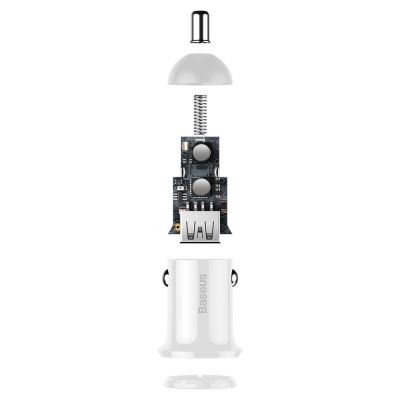 7. Baseus Grain Pro Autoladegerät 2x USB 4,8 A weiß (CCALLP-02)