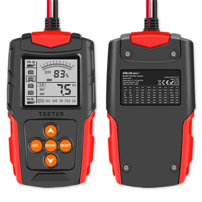 6. QOLTEC Batterietester mit LCD-Anzeige | 12 V | 24 V | 3 Ah–200 Ah