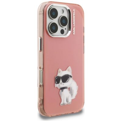 4. Karl Lagerfeld IML Aquarelle Choupette & Logo Hülle für iPhone 16 Pro Max - Pink