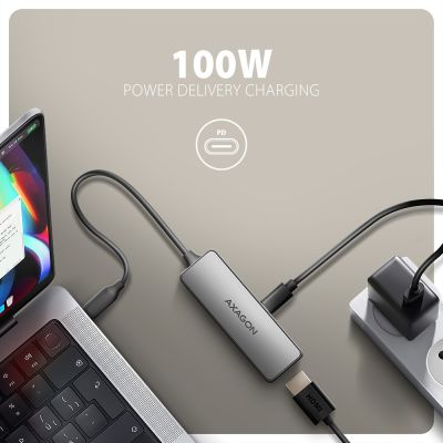 3. Axagon RVC-HI8KPD, USB-C auf HDMI 2.1 Reduzierer/Adapter, 8K/60Hz, 4K/144Hz, HDR10+, PD100W, 0,16 m USB Typ-C HDMI + USB Typ-C