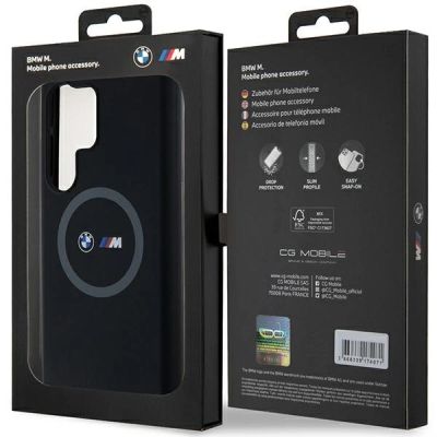 8. BMW M Silikon bedruckter Ring MagSafe Hülle für Samsung Galaxy S24 Ultra – schwarz