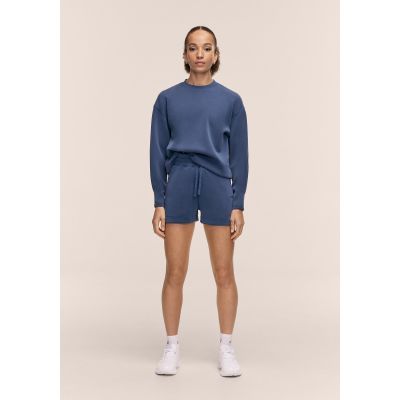 5. CASALL Damen-Sweatshirt mit Rundhalsausschnitt in Pfirsichfarbe, Marineblau