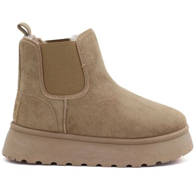 6. Wasserdichte Damen-Ankle-Boots, Schneestiefel, Plateaustiefel, beige, Big Star UU274173