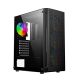 GEMBIRD FORNAX 400X MIDI-TOWER-CASE (2x USB 3.0, 1x USB 2.0, HD-Audio, Seitenwand aus Glas, ARGB-Hintergrundbeleuchtung) SCHWARZ