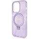 6. Guess Ring Stand Script Glitter MagSafe Hülle für iPhone 14 Pro Max – Lila