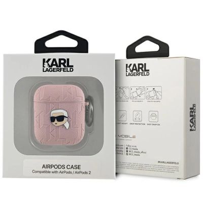 3. Karl Lagerfeld Monogram Karl Head Case für AirPods 1/2 – Rosa