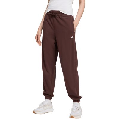 13. adidas Essentials French Terry-Hose mit Bündchen und kleinem Logo für Damen, Braun JX3864