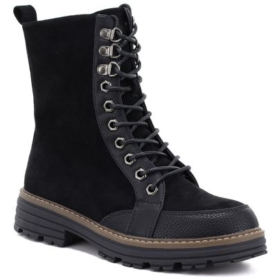 2. Schwarze Wildleder-Ankle-Boots für Damen, M.Daszyński SA259-4
