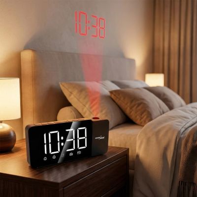 2. GREENBLUE DIGITAL-LED-ALARMRADIO MIT GREENBLUE-PROJEKTOR, FM-RADIO, ALARM, UHR 12/24, USB-NETZTEIL 5V DC + CR2032 GB172