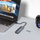 6. USB-A Hub Wozinsky WHS080YSS 4 x USB-A 3.0 mit einzelnen Schaltern, Aluminium, mit 30 cm Kabel - grau