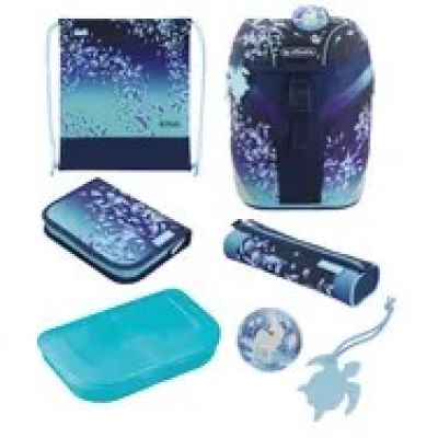 Herlitz SoftLight Plus Greenline Blue Ice Schulrucksack-Set Mädchen Polyester Blau, Marineblau (Marineblau)