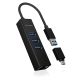 ICY BOX IB-HUB1419-LAN USB 3.2 Gen 1 (3.1 Gen 1) Typ-A Schwarz