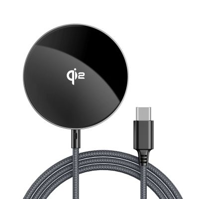 Acefast E24 Qi2 15W magnetisches induktives Ladegerät mit 1,2m USB-C-Kabel - Schwarz