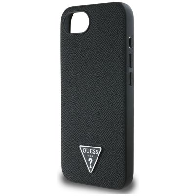 6. Guess Grained Triangle MagSafe iPhone 16e Hülle - Schwarz