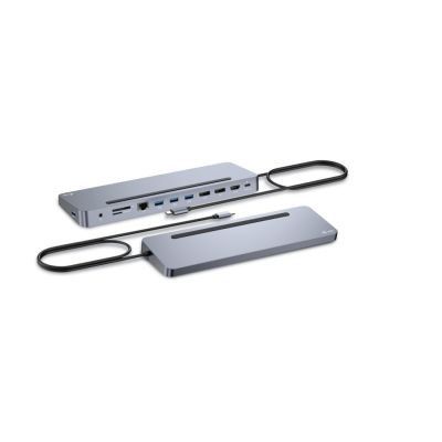 2. i-tec C31FLAT2PDPRO100W kabelgebundene USB-3.2-Gen-1-(3.1-Gen-1)-Type-C-Dockingstation, Silber