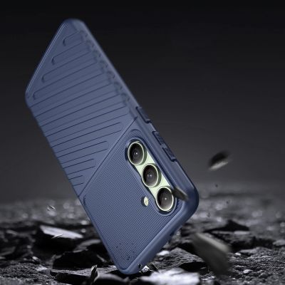 4. Thunder Case Hülle für Samsung Galaxy S24 FE Silikon Panzerhülle - Blau