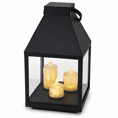 LED-Laterne 25 cm, 3 Kerzen, Saska Geschenk & Dekoration